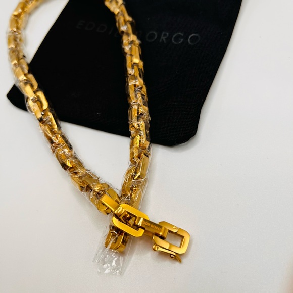 Eddie Borgo 17” Supra Chain Link Necklace 12K Gold Plate Chunky - Picture 3 of 4